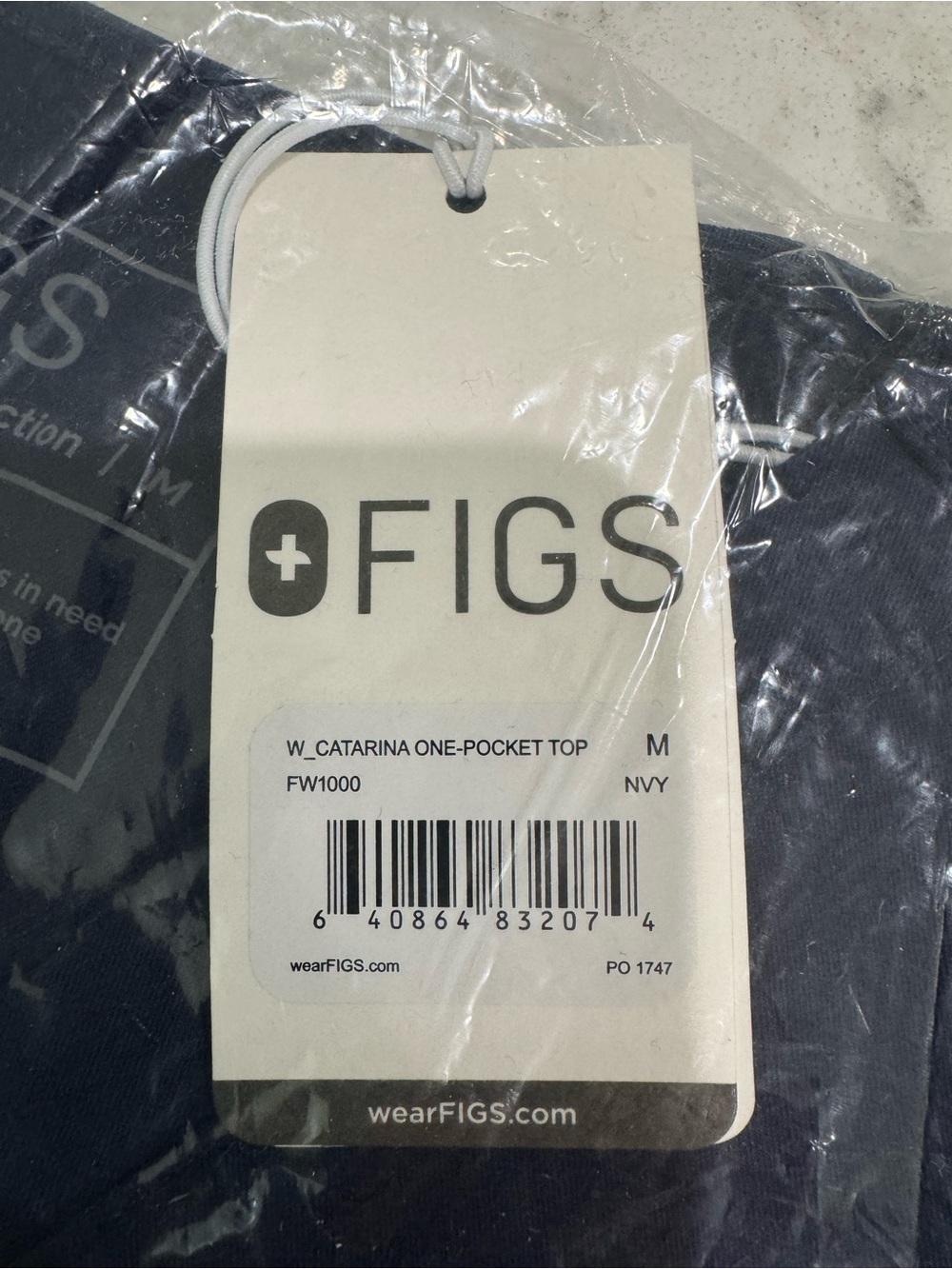 FIGS Women’s V Neck Navy Short Sleeve Scrub Tops M, In original package NWT - Picture 4 of 5
